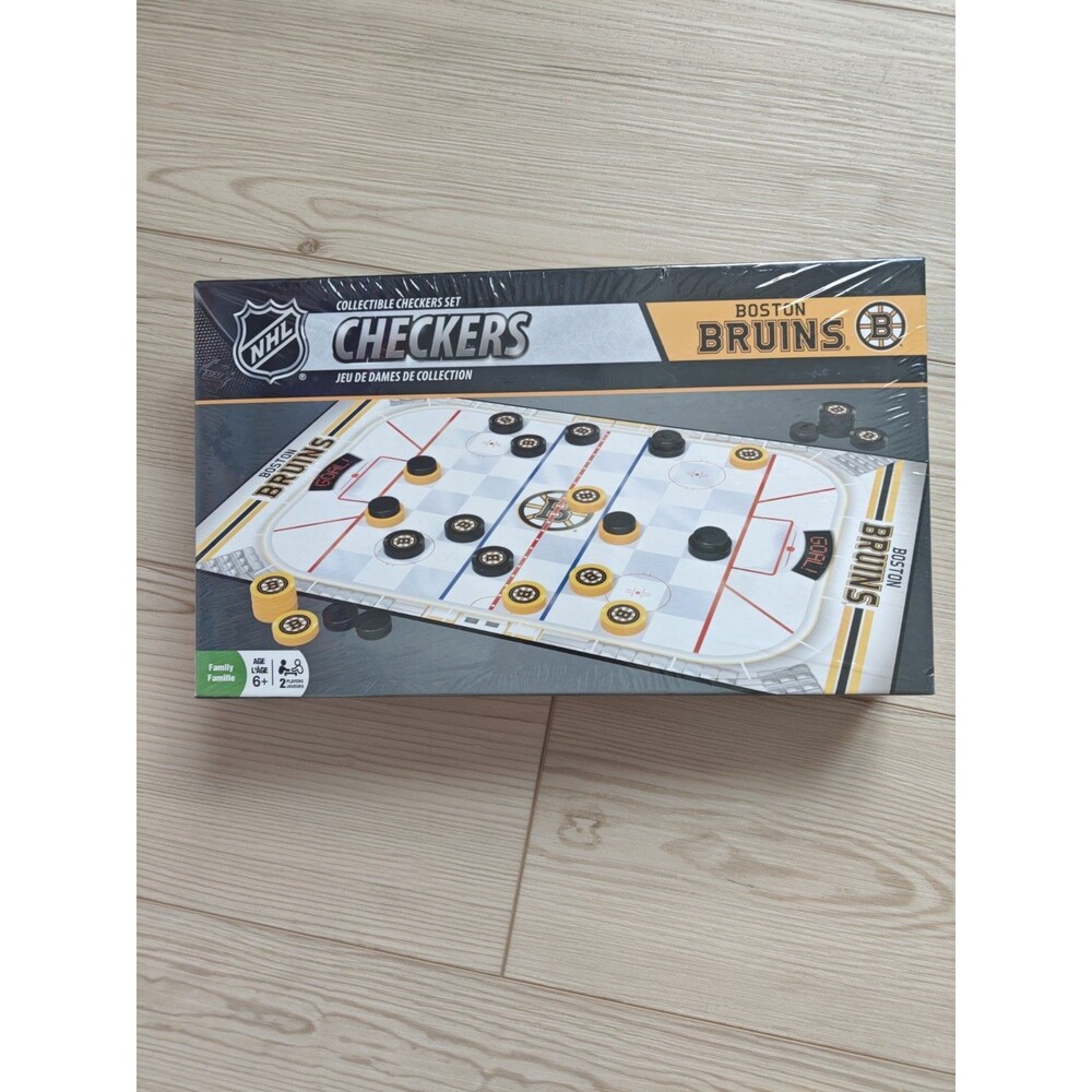 NHL Hockey Collectible Checkers Set Board Game Boston Bruins Edition - Complete